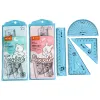 Stationery ruler set for students, multi-functional ruler, set square, protractor Item Picture